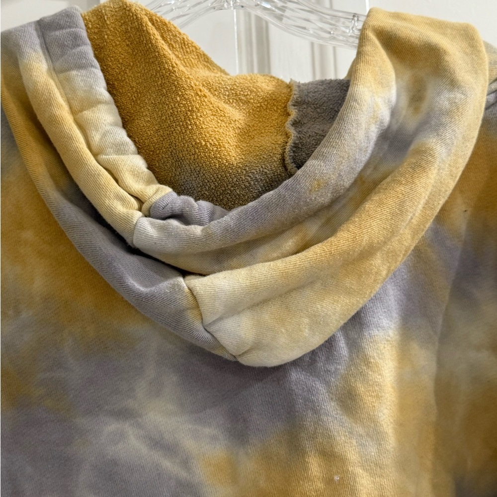 Dress Forum yellow + lavender cotton tie dye cropped hoodie (fair) - Picture 6 of 6